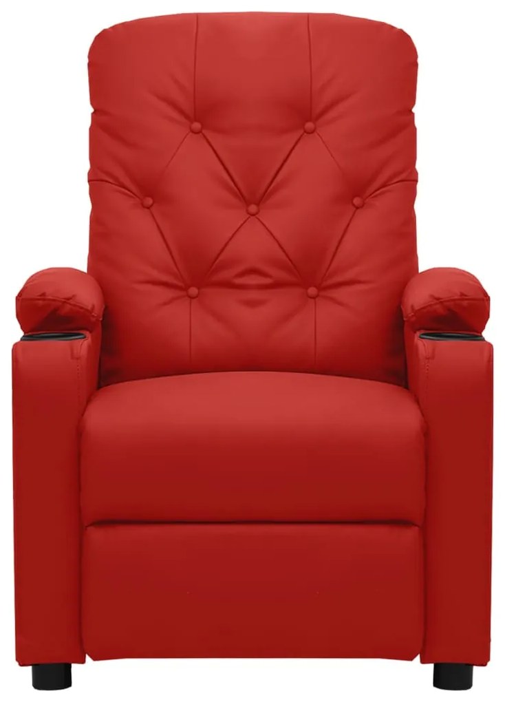 Cadeira de massagens couro artificial vermelho tinto