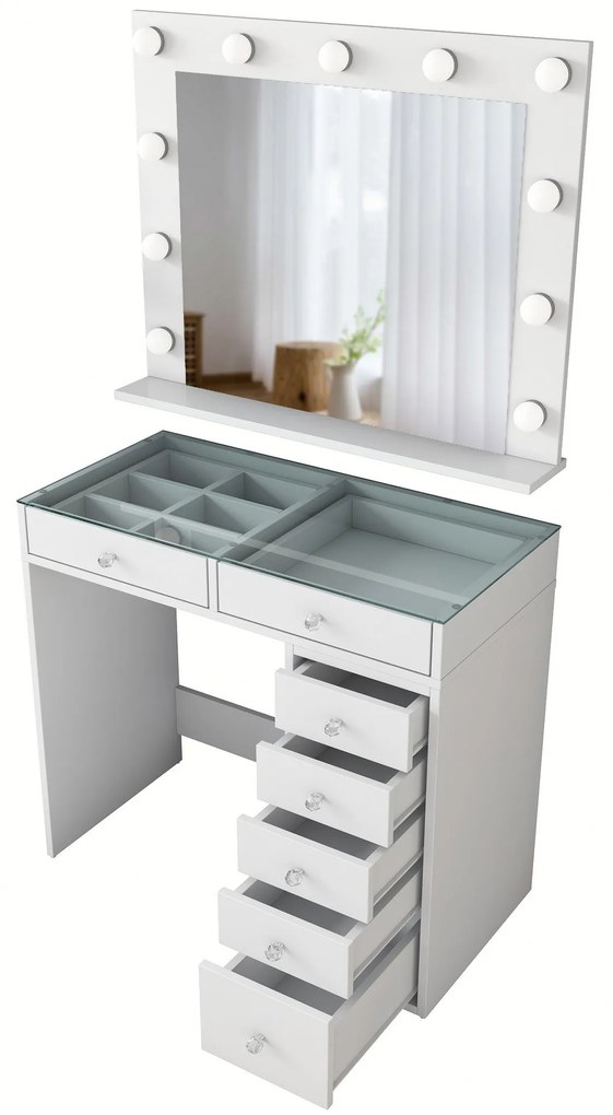 Mesa de Maquilhagem BJ117 – Branco – 90x79,8x44,5 cm