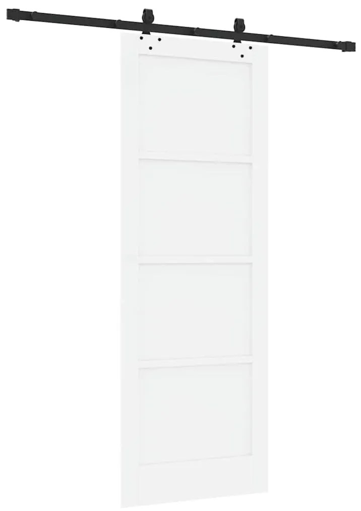 Porta Deslizante vidaXL com Conjunto de Ferragens Branca 78x211 cm Mad