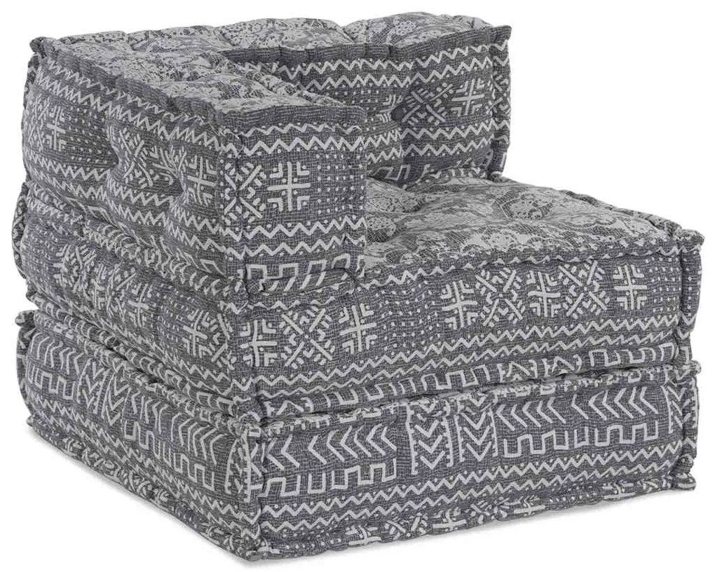 vidaXL Pouf Modular - Cinza Claro, 70x70x54 cm, Tecido