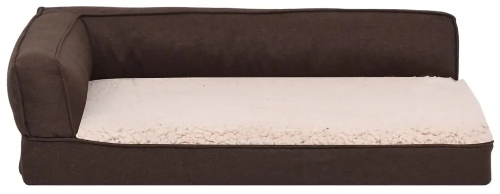 Cama para cães ergonómica 60x42cm aspeto linho pelúcia castanho
