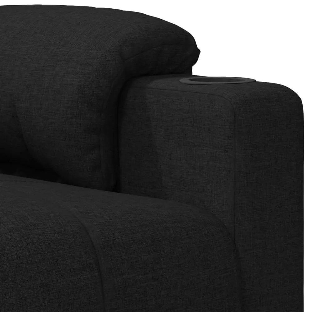 Poltrona de massagens reclinável tecido preto