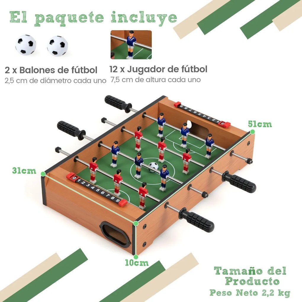 Mini jogo de mesa portátil de matraquilhos interno para crianças e adultos 51 x 31 x 10 cm