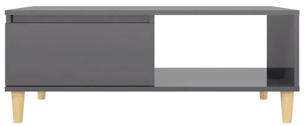 Mesa de centro 90x60x35cm derivados de madeira cinza brilhante