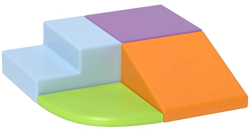 HOMCOM 4 blocos de construção XL - módulos de motricidade - espuma EPE poliuretano, verde laranja roxo e azul | Aosom Portugal