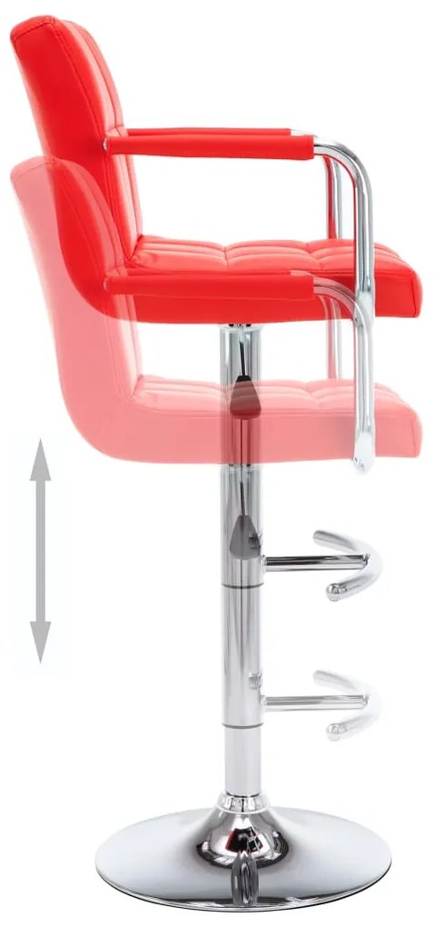 Bancos de bar 2 pcs couro artificial vermelho
