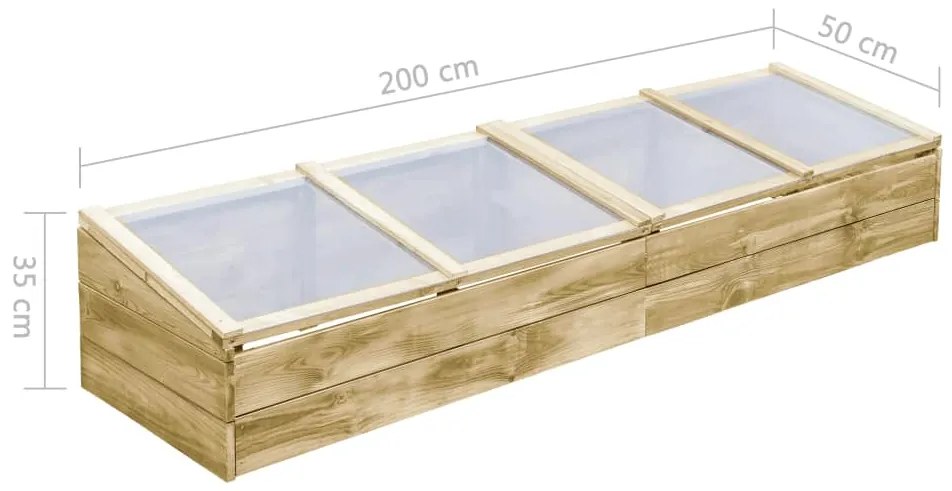 Estufas 2 pcs 200x50x35 cm madeira de pinho impregnada