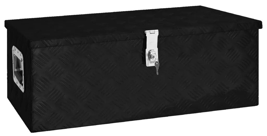 vidaXL Caixa de arrumação 80x39x30 cm alumínio preto