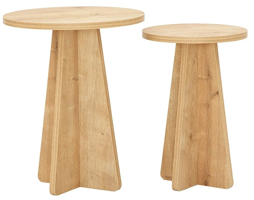 Conjunto de Mesas Mushroom – Carvalho Safira – 40x50x40 cm & 30x45x30