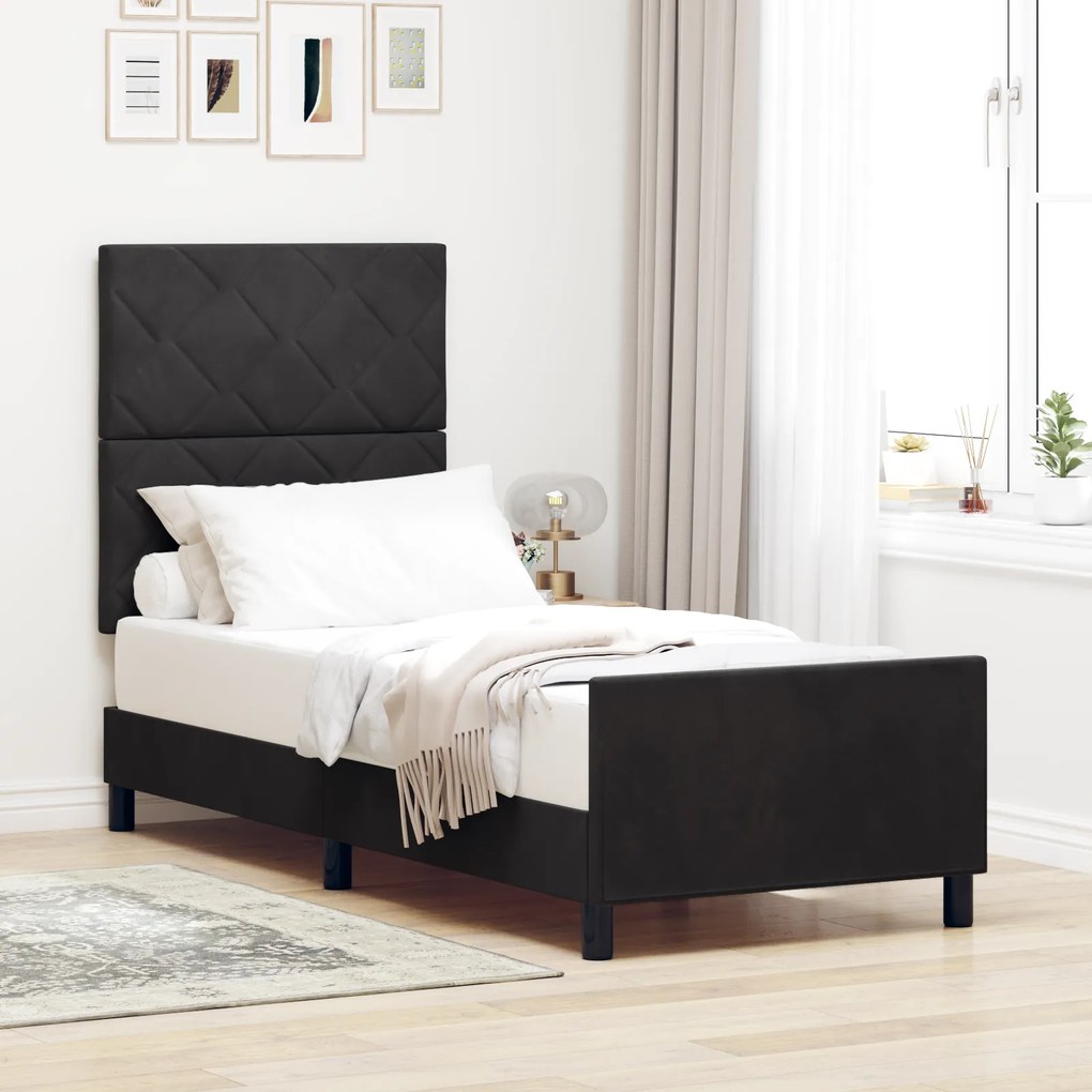 Cama vidaXL Preta 80x200 cm de Veludo