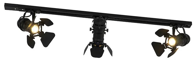 Sistema de calhas inteligente preto 3 luzes incl. Wi-Fi GU10 - Movie