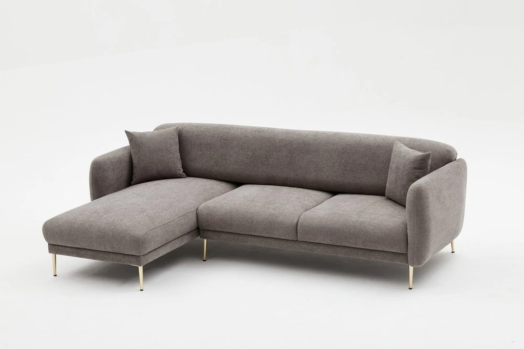 Sofá-Cama de Canto Simena – Cinzento – 266 x 133 cm