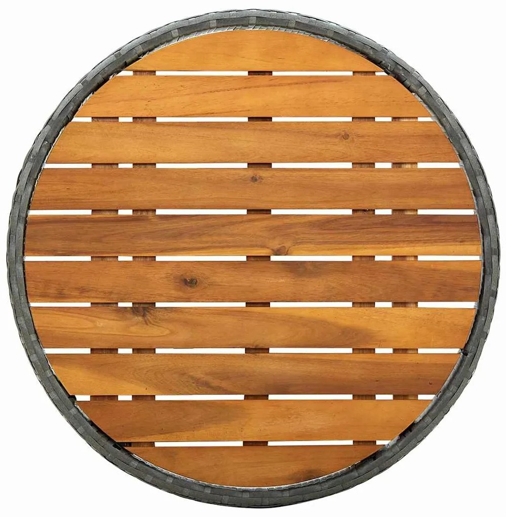 Conjunto de Bistro de Jardim de 3 Peças com Almofadas Cinzento em Ratt