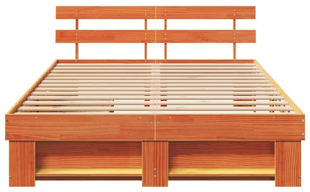 Estrutura da Cama Castanho-mel 150 x 200 cm Madeira Sólida
