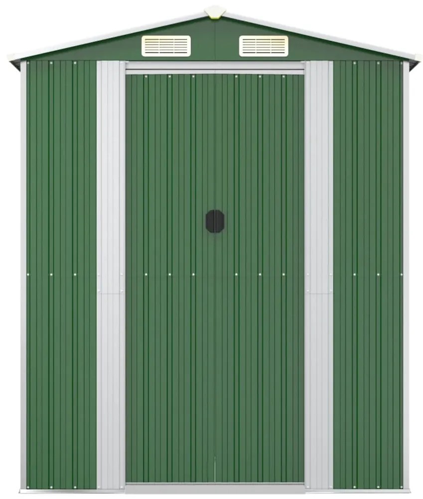 Abrigo de jardim 192x357x223 cm aço galvanizado verde