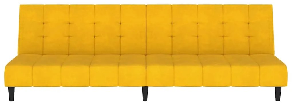 Sofá-cama de 2 lugares veludo amarelo