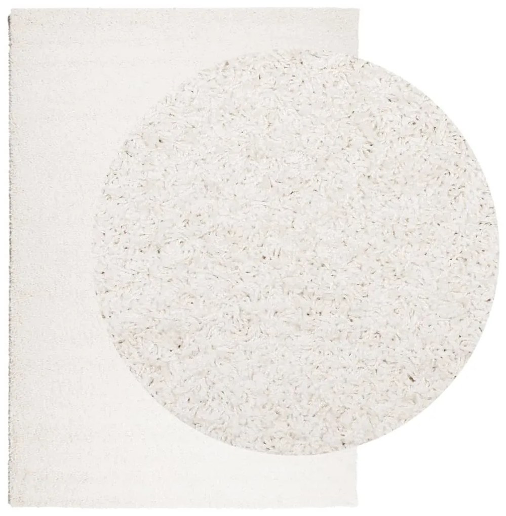 Tapete shaggy de pelo alto PAMPLONA 140x200 cm creme