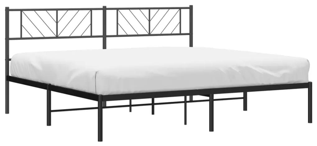 Estrutura de cama com cabeceira 193x203 cm metal preto