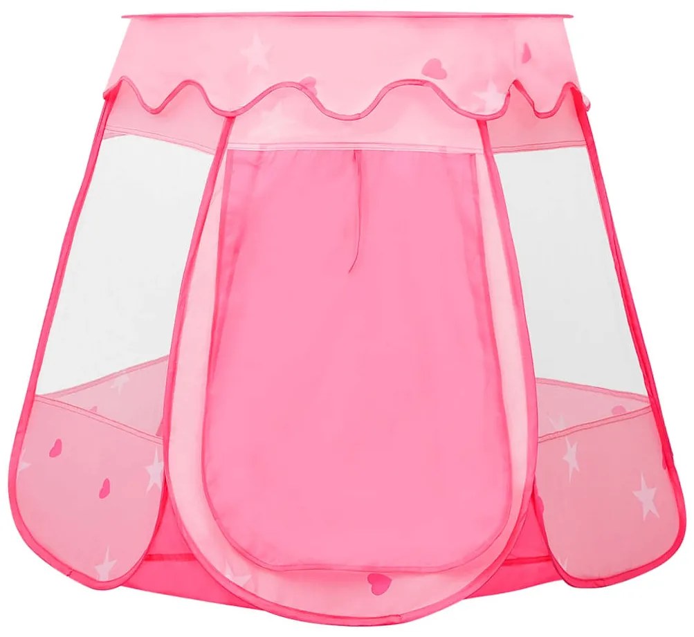 Tenda de brincar infantil com 250 bolas 102x102x82 cm rosa