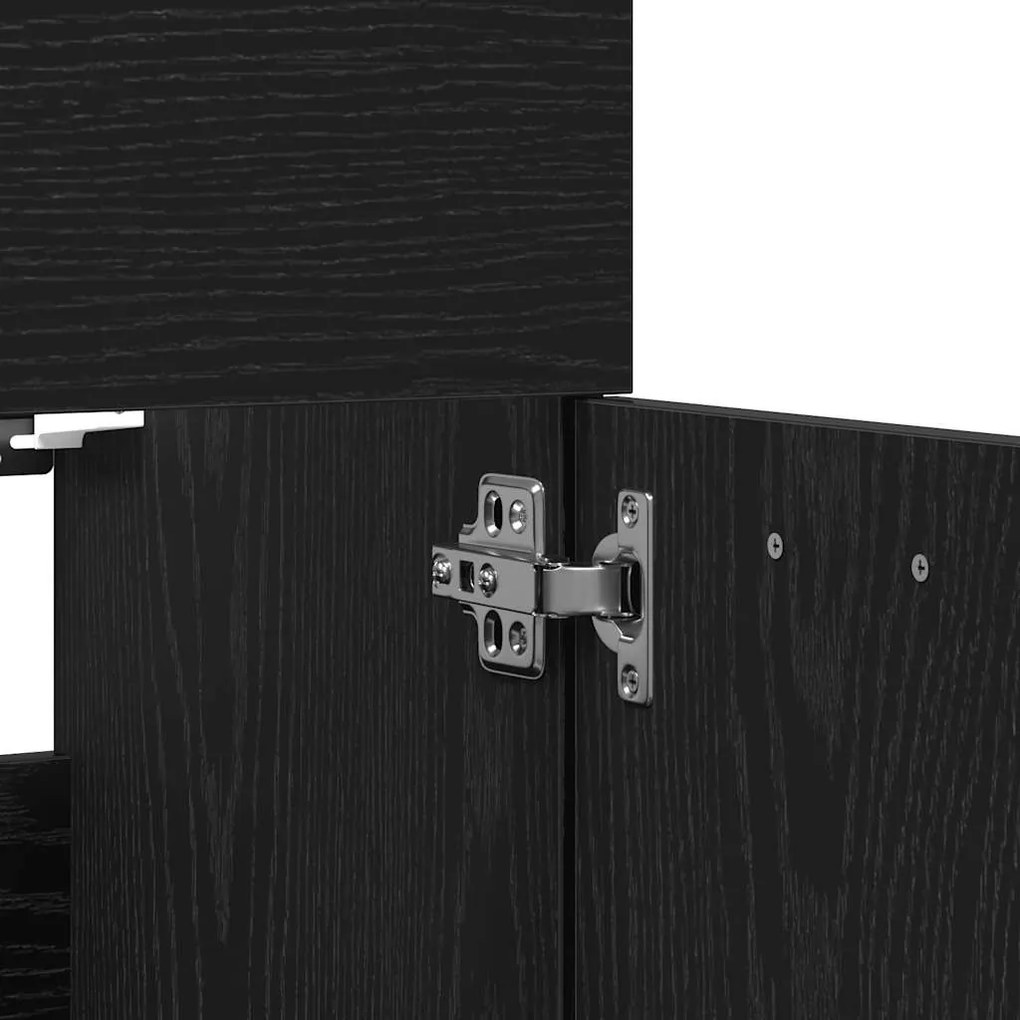 2 pcs conjunto móveis casa de banho carvalho preto