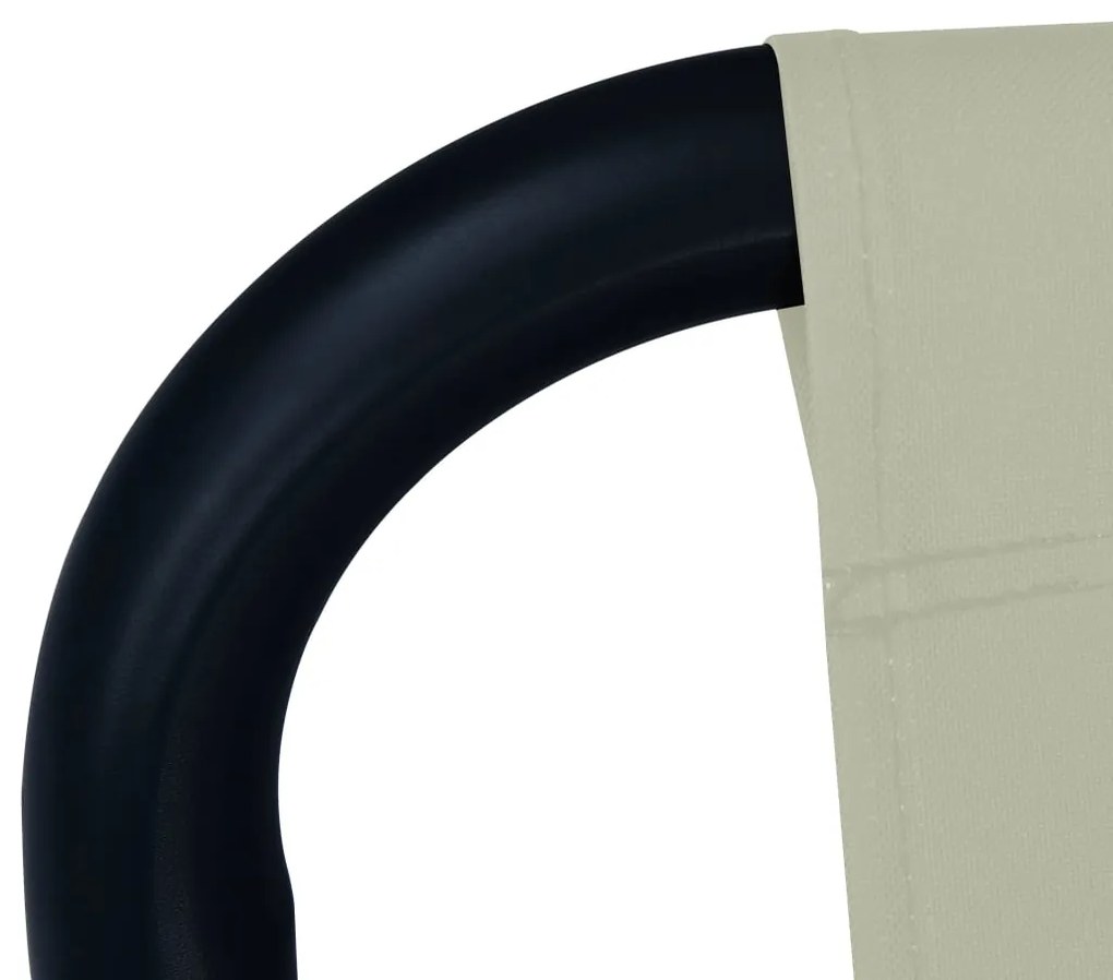 Espreguiçadeira de jardim 200x90 cm aço creme