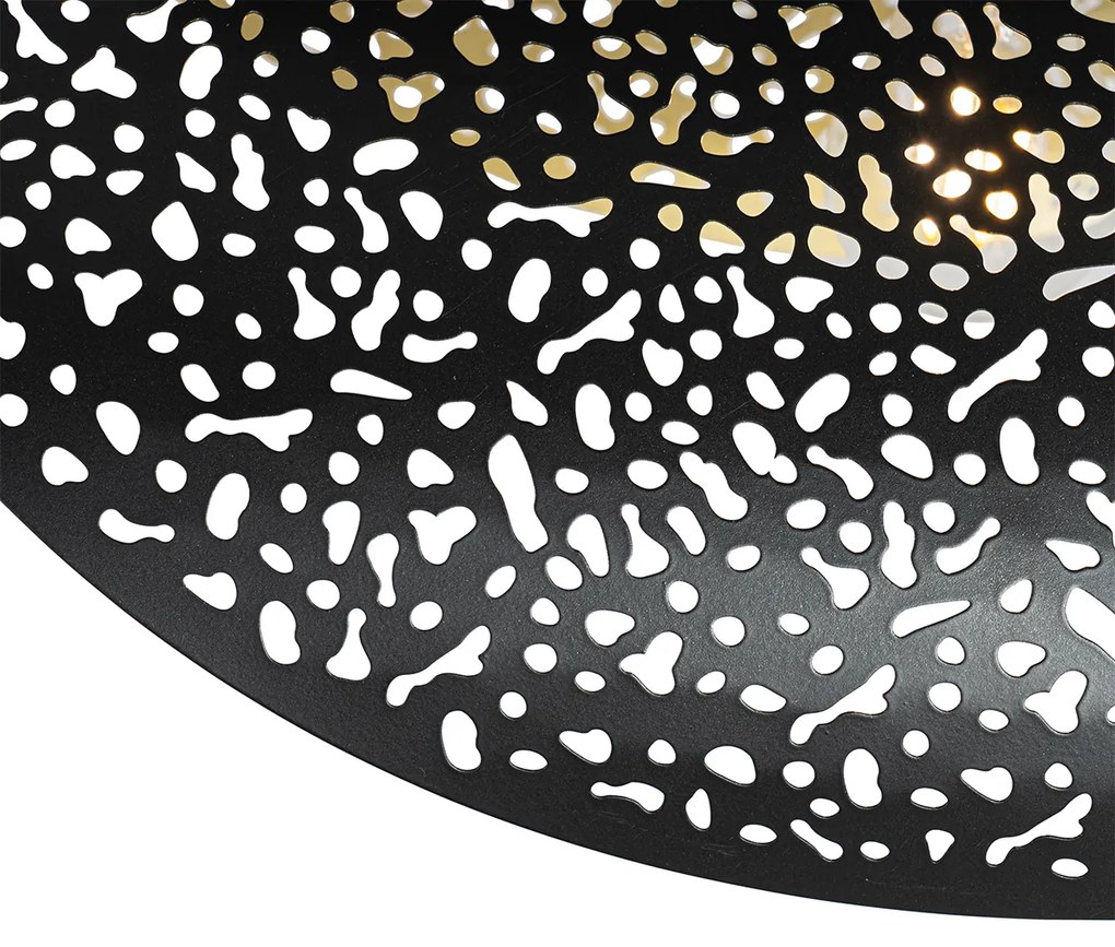 Candeeiro de suspensão oriental preto com dourado 28 cm - Japke Oriental