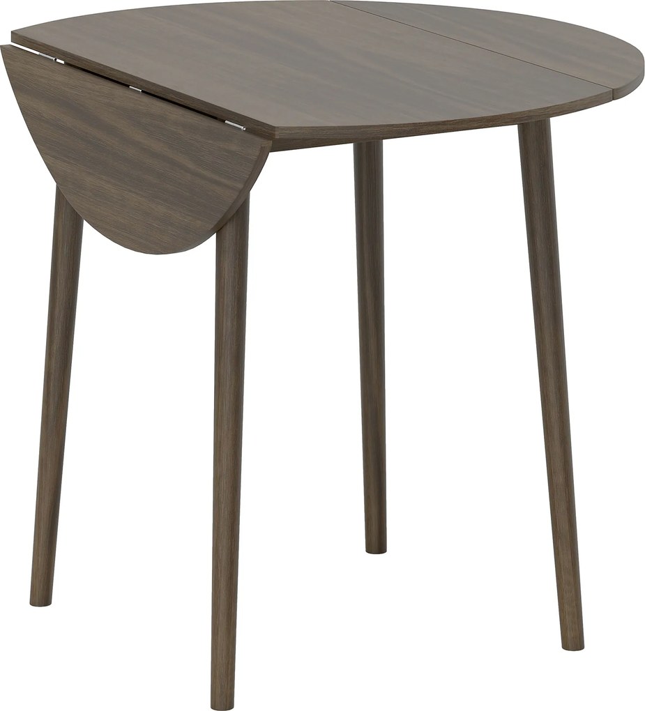 HOMCOM Mesa de Jantar Dobrável com 2 Abatentes Redonda Extensível Ø 89x73,5 cm Cinza | Aosom Portugal