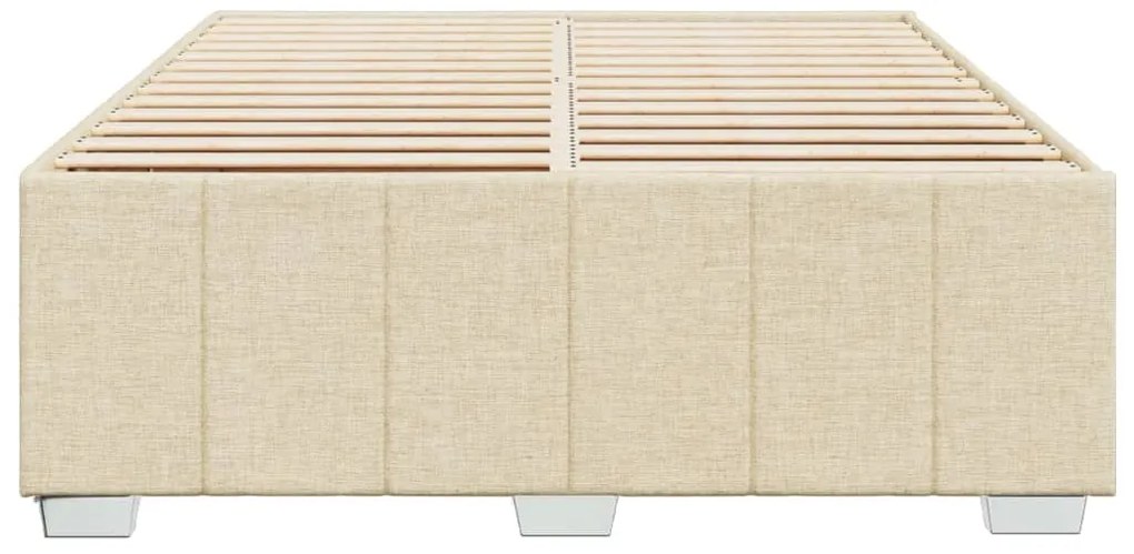 Estrutura de cama sem colchão 140x190 cm tecido cor creme
