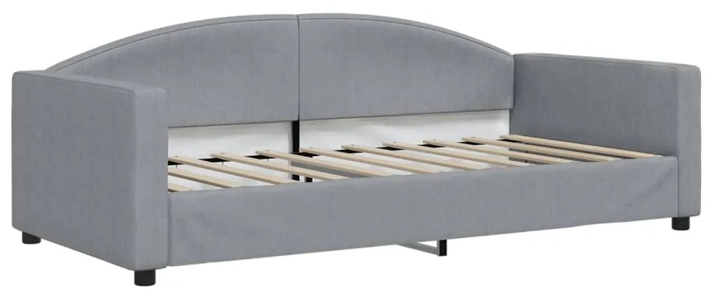 Sofá-cama c/ gavetão e gavetas 90x190 cm tecido cinzento-claro
