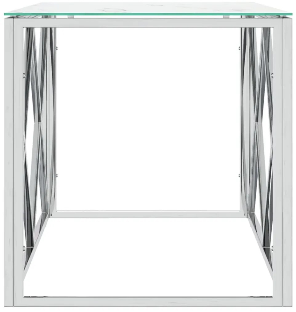 Mesa de centro 110x45x45 cm aço inoxidável e vidro