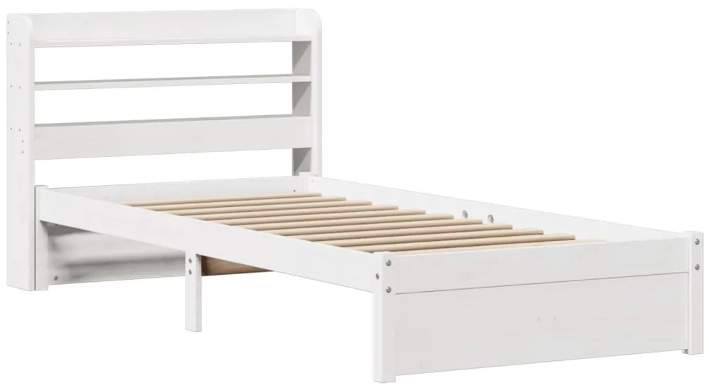 Estrutura de cama c/ cabeceira sem colchão 100x200 cm branco