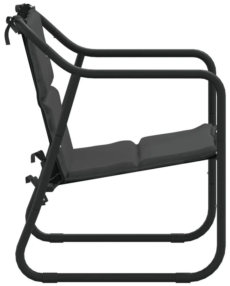 3 pcs conjunto lounge de jardim com almofadões aço antracite