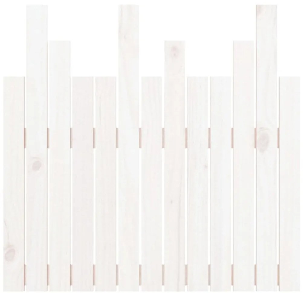 Cabeceira de parede 82,5x3x80 cm madeira de pinho maciça branco