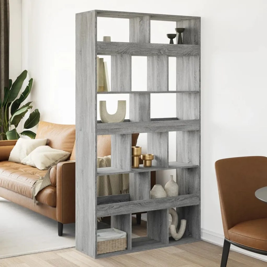 vidaXL divisória 100x33x187,5 cm derivados de madeira cinzento sonoma