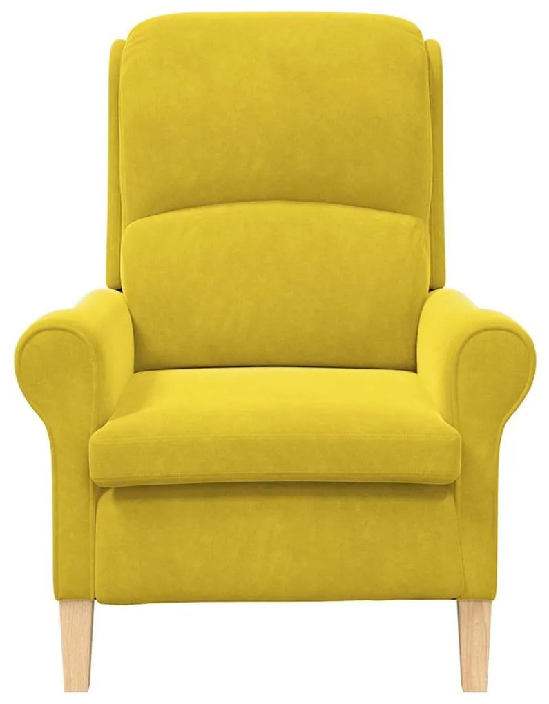 Poltrona Amarela Amarelo Têxtil, Madeira Padrão Poltrona Amarela