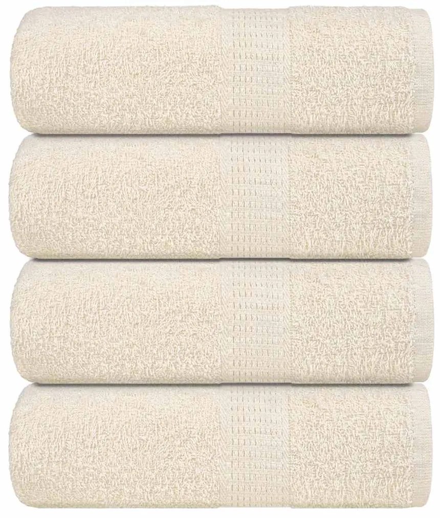 Toalhas de mãos 4 pcs 30x30 cm 360 g/m2 100% algodão creme