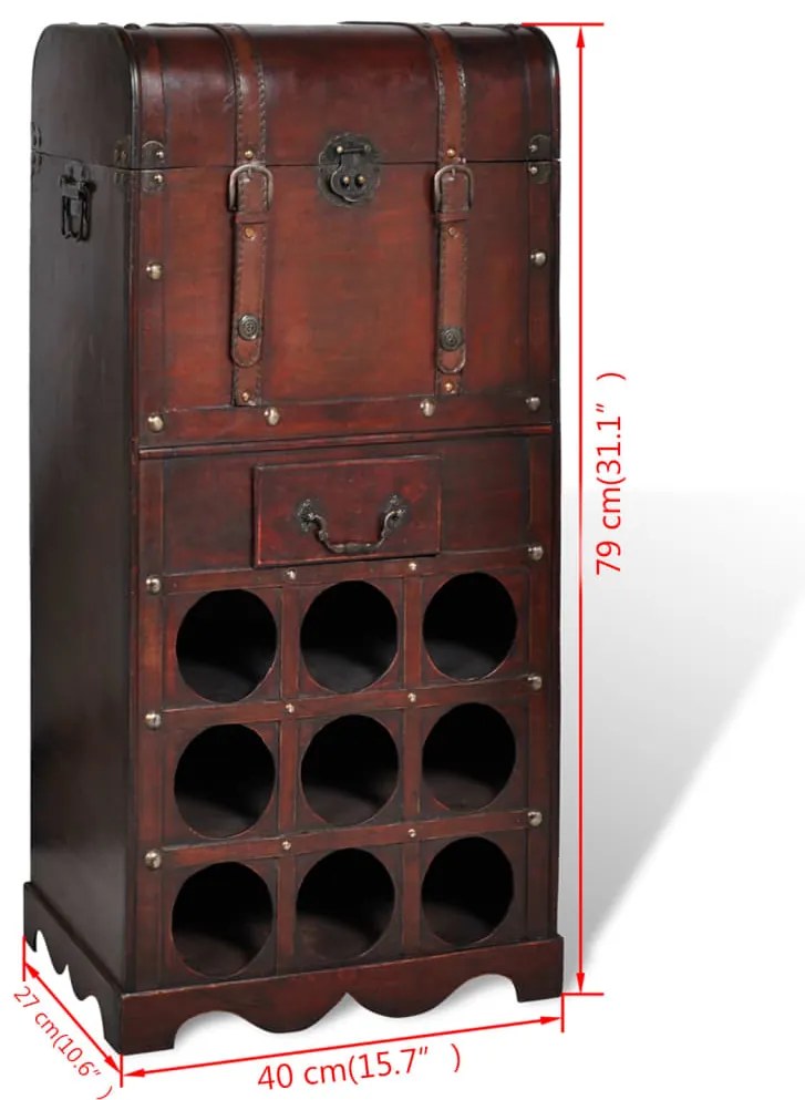 Garrafeira para 9 garrafas de vinho