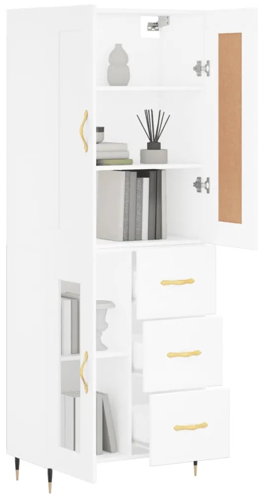 Armário alto 69,5x34x180 cm derivados de madeira branco
