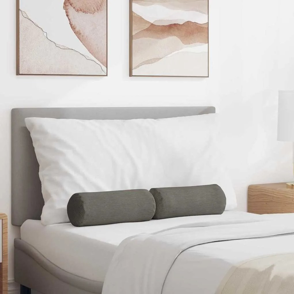 vidaXL Almofadas de Apoio 2 pcs Cinzento-claro Ø 15 x 40 cm