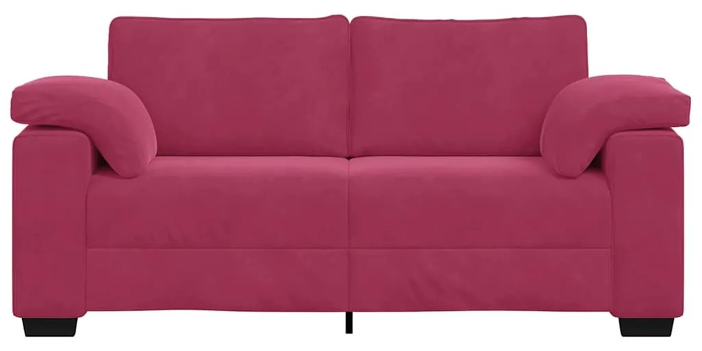 Sofá-luvas 140 cm veludo vermelho tinto