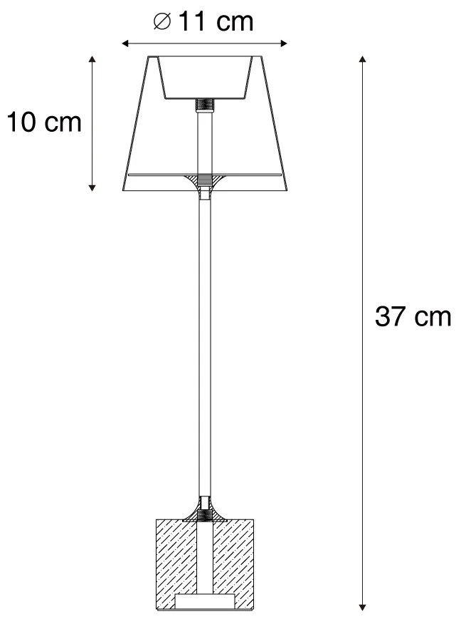 Candeeiro de mesa moderno bronze escuro 37cm incl. LED regulável IP54 recarregável - Topi Moderno