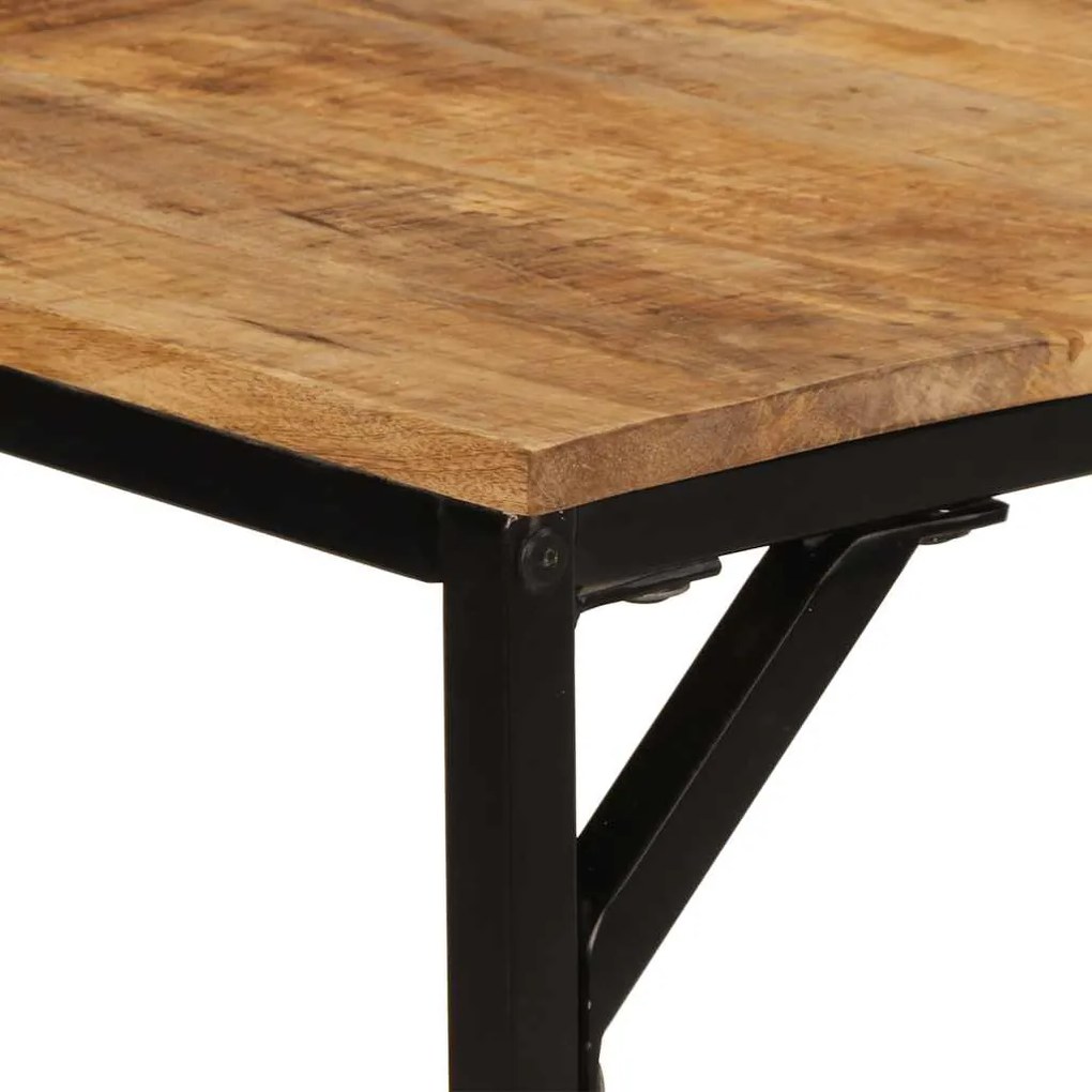 Mesa de jantar 140x70x75 cm madeira de mangueira maciça áspera