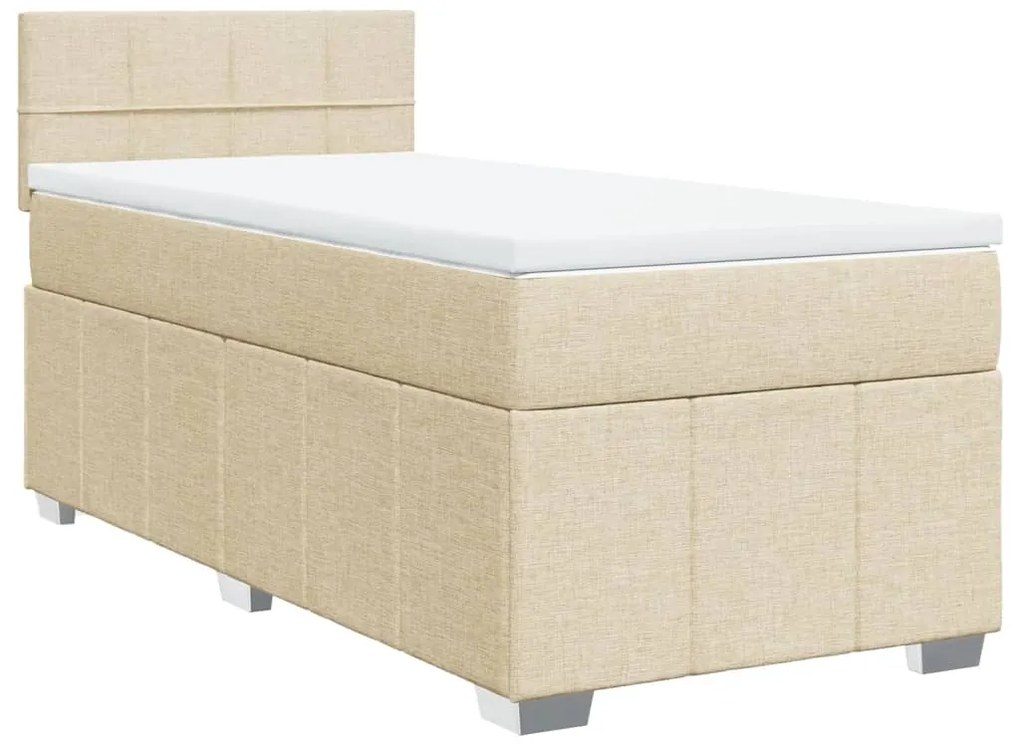 Cama com molas/colchão 80x200 cm tecido cor crème