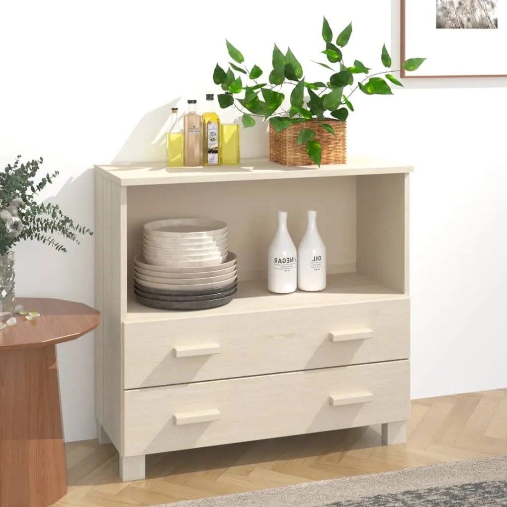 vidaXL Aparador HAMAR 85x35x80 cm pinho maciço castanho-mel