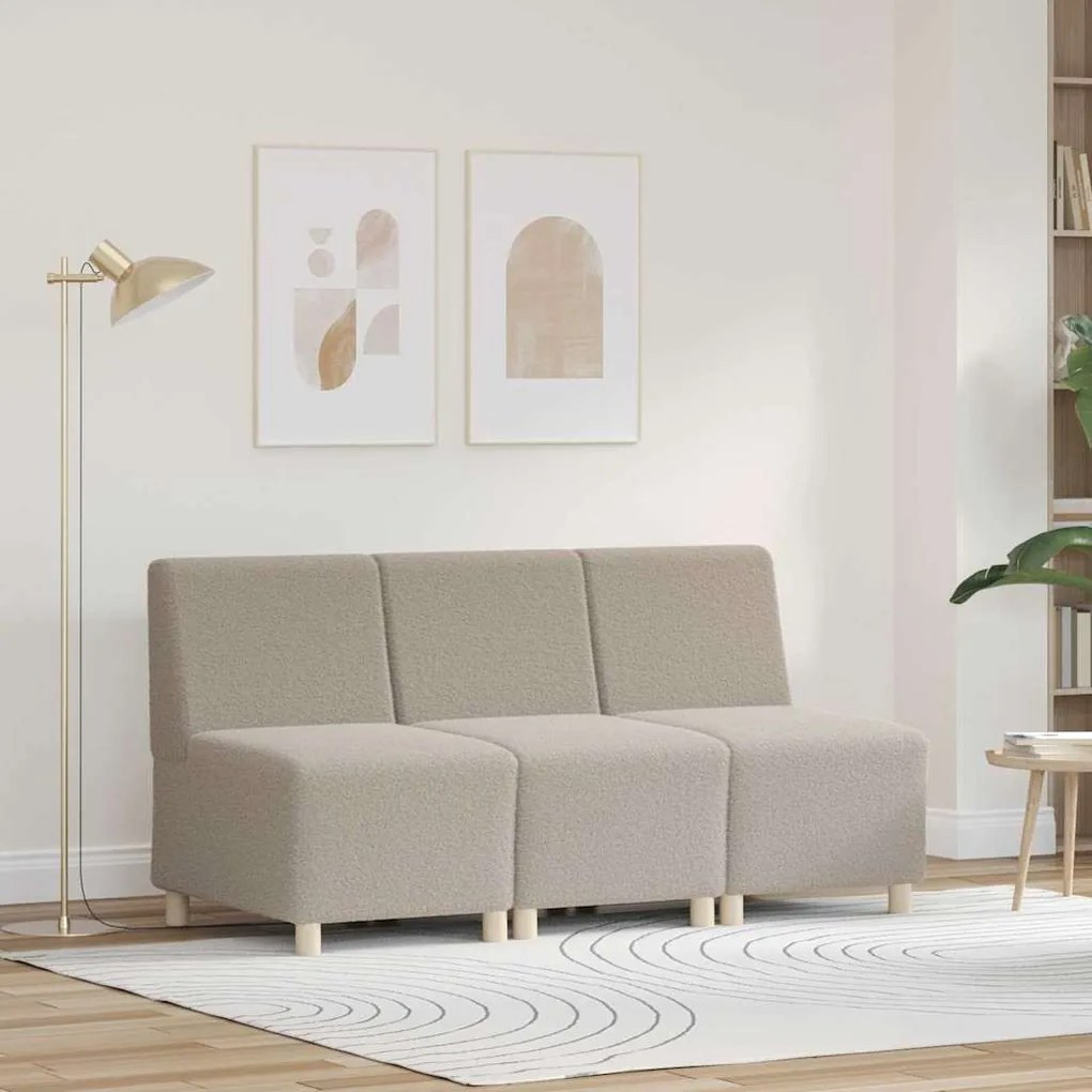 vidaXL Sofá Chiar 3 pcs Cinzento-claro 55 x 74 x 82 cm