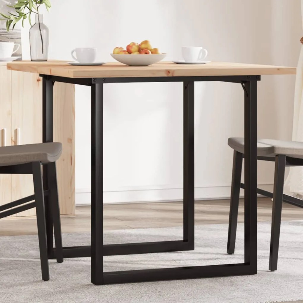 Mesa de jantar estrutura em O 80x80x75,5 cm pinho/aço