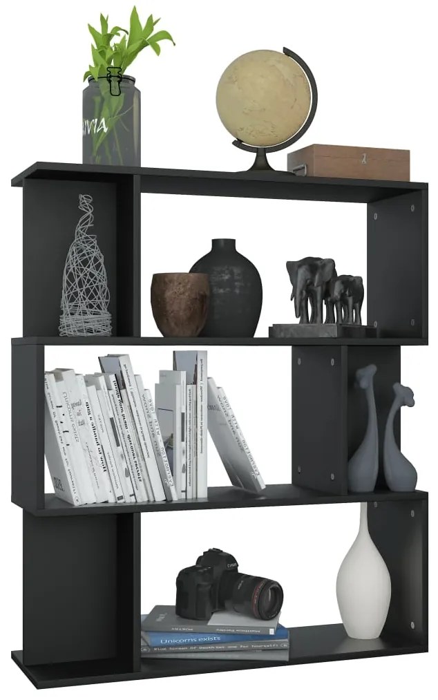 Estante/divisória 80x24x96 cm derivados de madeira preto