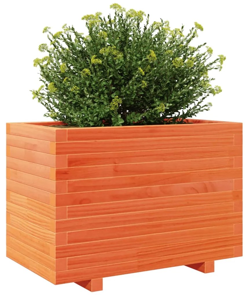 Vaso/floreira de jardim 70x40x49,5 cm pinho maciço castanho mel