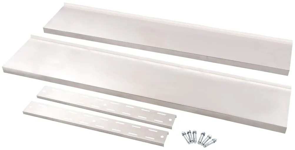 Prateleira de parede suspensa 2 níveis 150x30 cm aço inoxidável