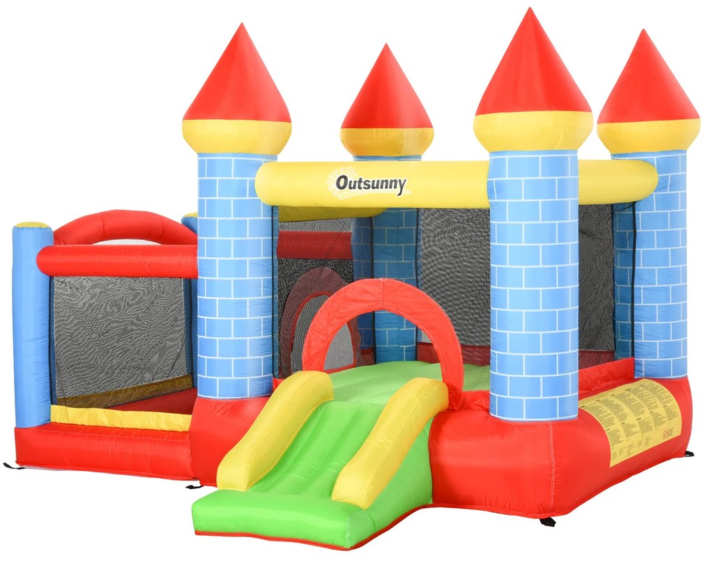 Castelo Insuflável Infantil com Escorrega, Trampolim e Insuflador – 28